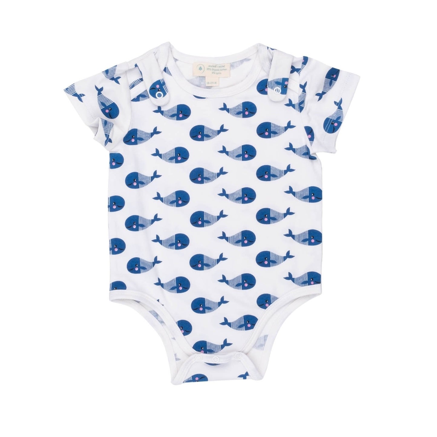 Smart Short Sleeve Baby Bodysuit + Bib - Blue Whale – Lovable Layers Kids Essentials | LovabLelayers