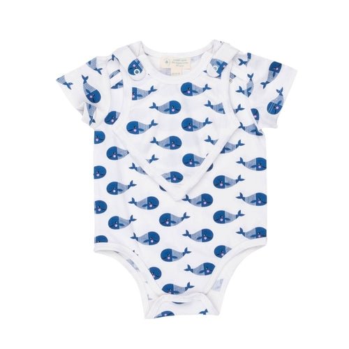 Smart Short Sleeve Baby Bodysuit + Bib - Blue Whale – Lovable Layers Kids Essentials | LovabLelayers