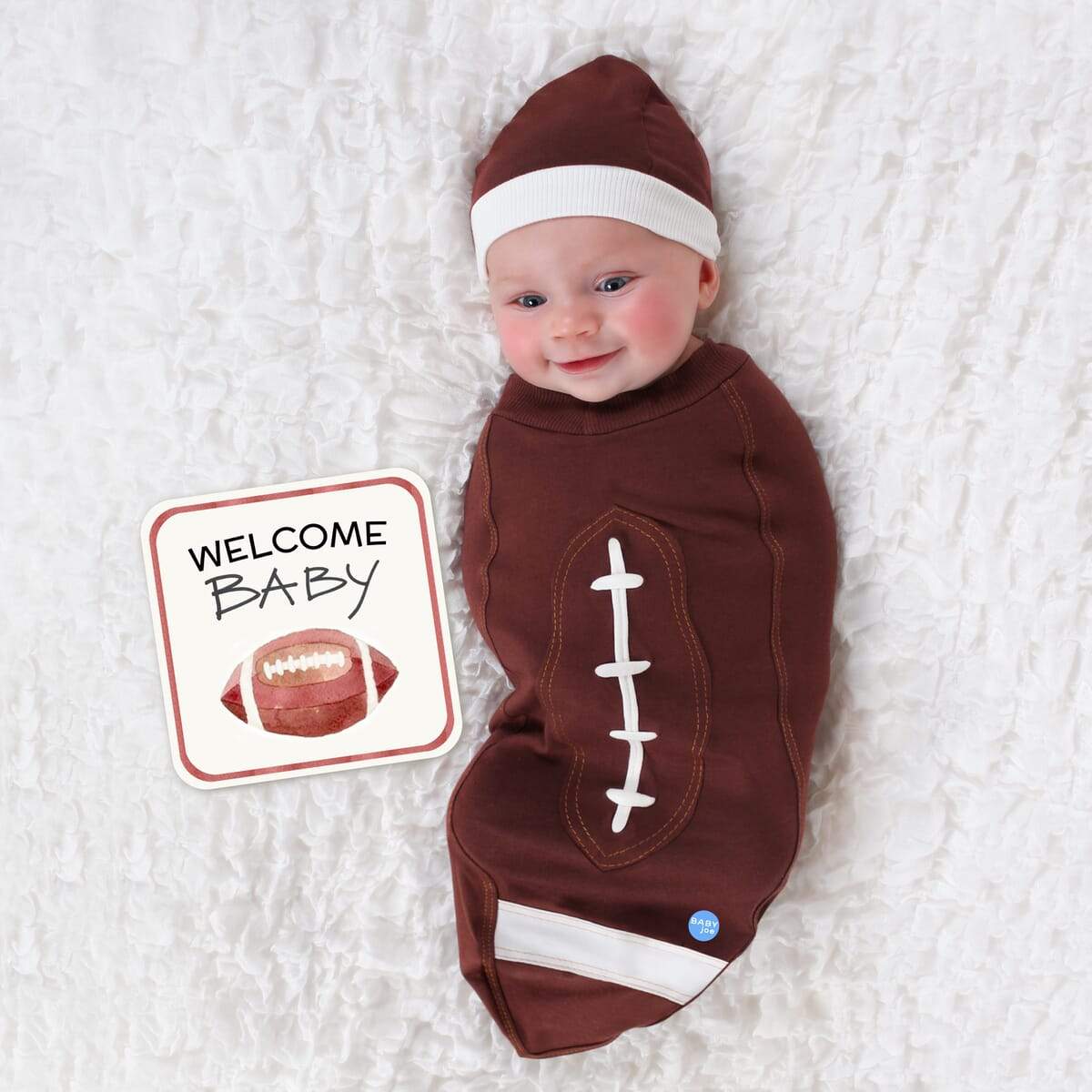 Touchdown Tot™ – Football Baby Cocoon Swaddle Set 🏈👶 – Lovable Layers Kids Essentials | LovabLelayers